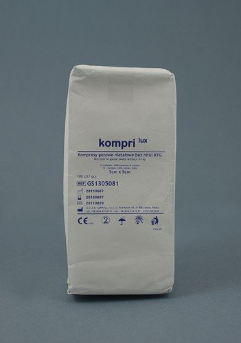Kompresy gazowe 5cm X 5cm niejałowe - 100 szt.