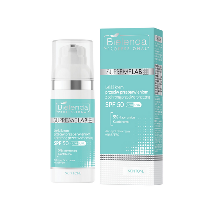 Bielenda Supremelab SKIN TONE Lekki krem przeciw przebarwieniom z SPF50 UVA/UVB 50ml