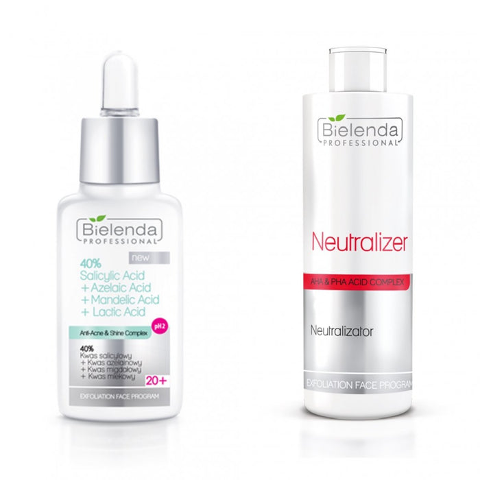 Bielenda DUET Anti-Acne 40% Kwas salicylowy + kwas azelainowy + kwas migdałowy + kwas mlekowy + neutralizator