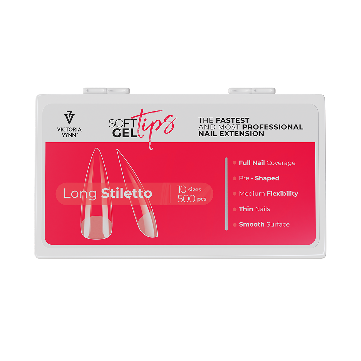 Victoria Vynn Soft Gel Tips Long Stiletto  500szt,