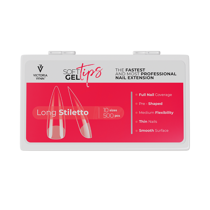 Victoria Vynn Soft Gel Tips Long Stiletto  500szt,