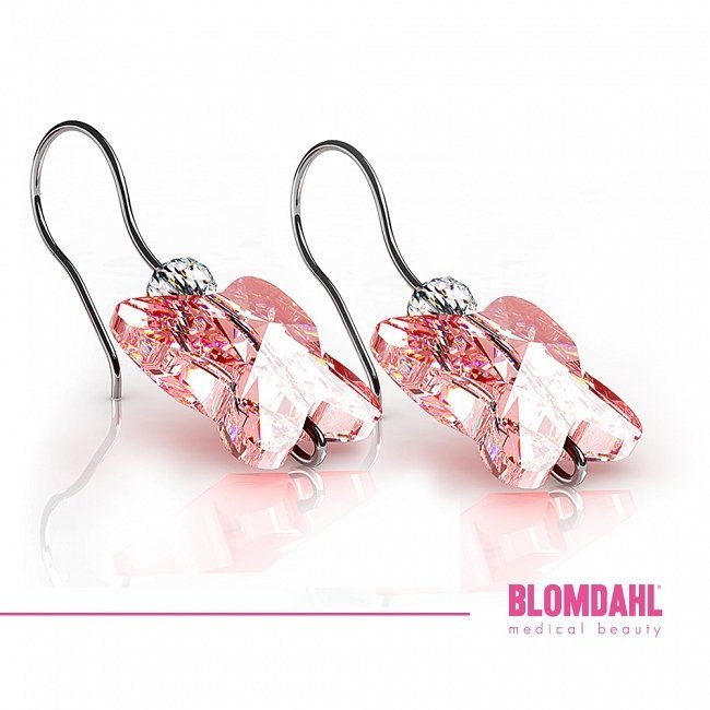 BLOMDAHL - 15-1258-24 (C) butterfly light rose średnica części ozdobnej kolczyka 8 mm