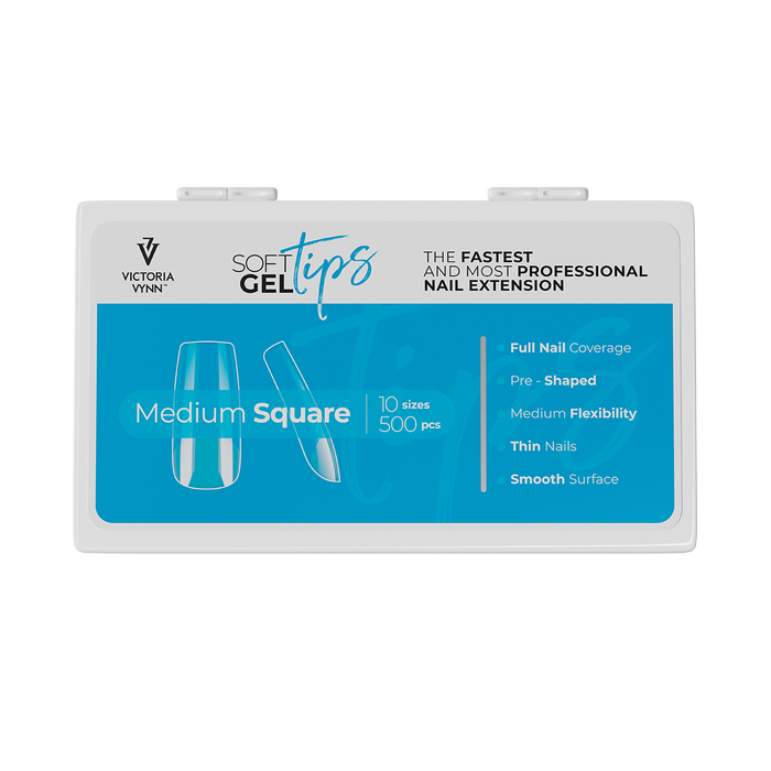 Victoria Vynn Soft Gel Tips Medium Square  500szt,
