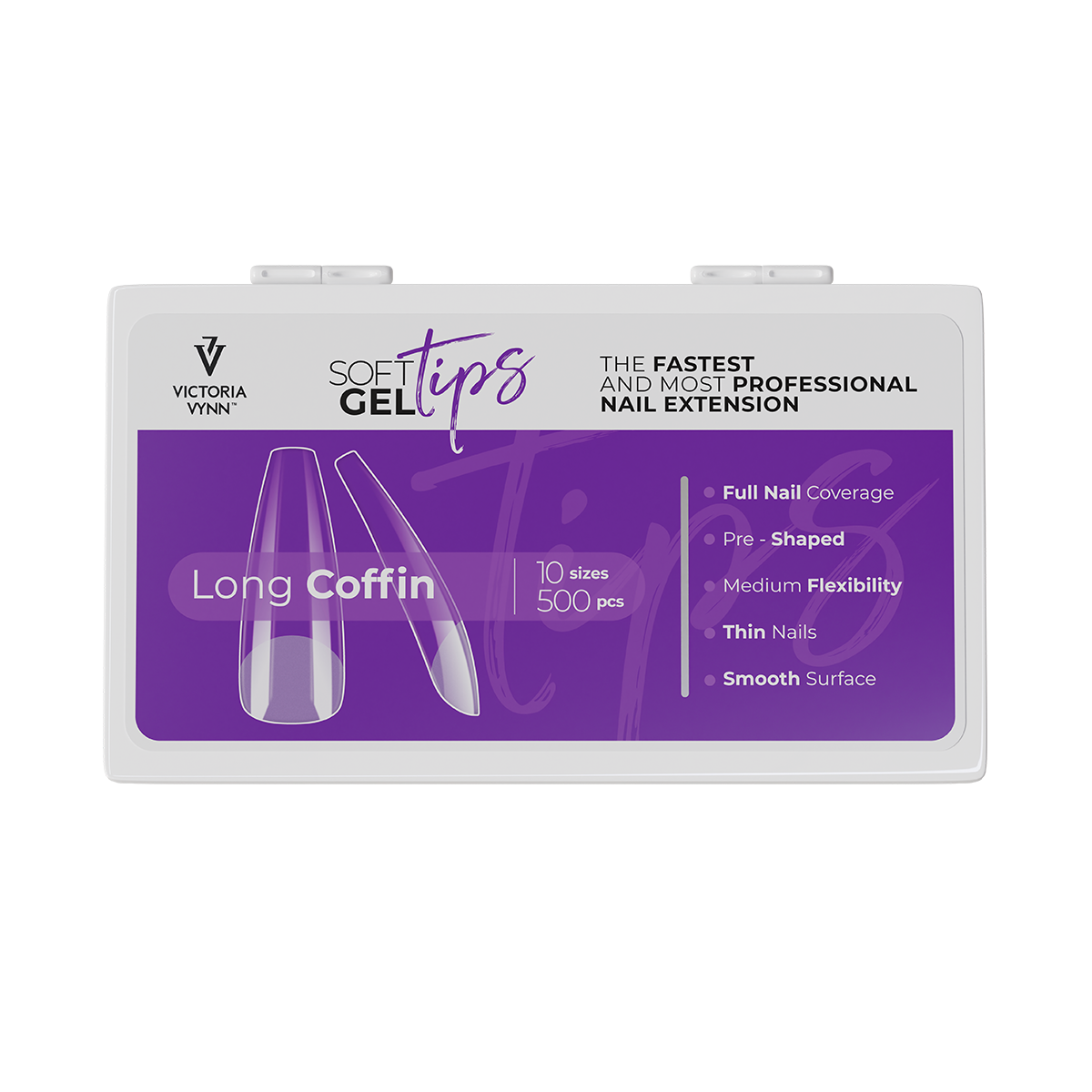 Victoria Vynn Soft Gel Tips Long Coffin  500szt,