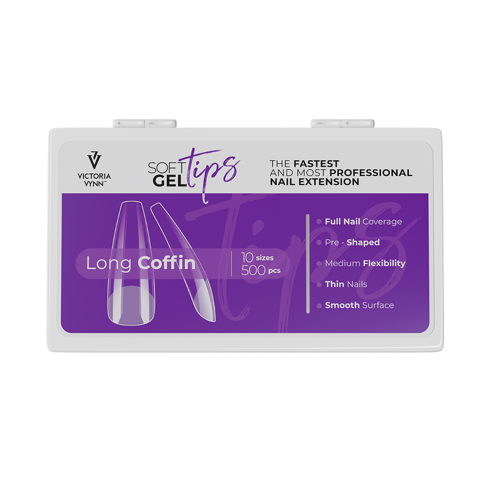 Victoria Vynn Soft Gel Tips Long Coffin  500szt,