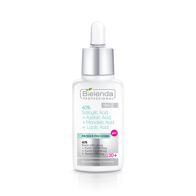 Bielenda Anti-Acne 40% Kwas salicylowy + kwas azelainowy + kwas migdałowy + kwas mlekowy, pH 2, +20 - 30g