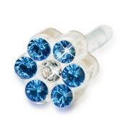 BLOMDAHL - 12-0114-43 DAISY 5mm Sapphire/ Crysta