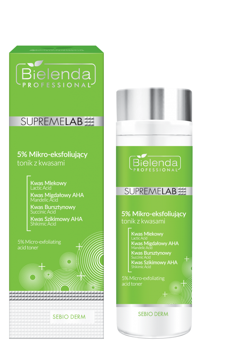 Bielenda Sebio Derm 5% Mikro-eksfoliujący tonik z kwasami 200 ml