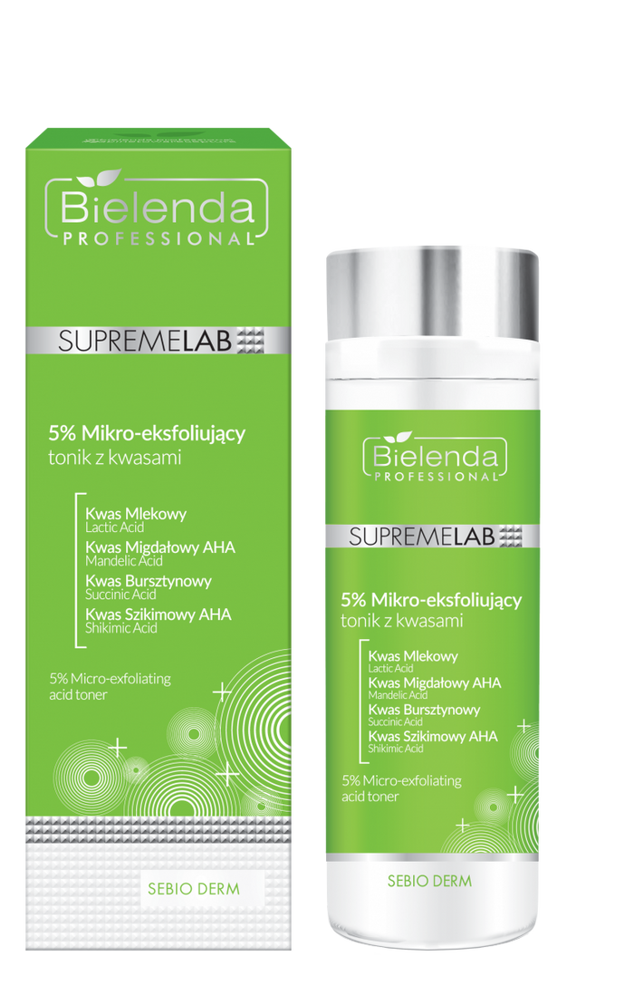 Bielenda Sebio Derm 5% Mikro-eksfoliujący tonik z kwasami 200 ml