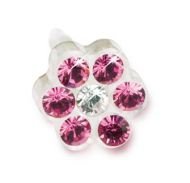 BLOMDAHL - 15-0114-42 (B) daisy rose crystal średnica części ozdobnej kolczyka 5 mm