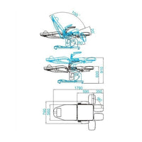 Fotel podologiczny elektr. Azzurro 709A 3 siln. biały