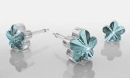 BLOMDAHL - 15-0130-05 (B) flower aquamarine średnica części ozdobnej kolczyka 6 mm
