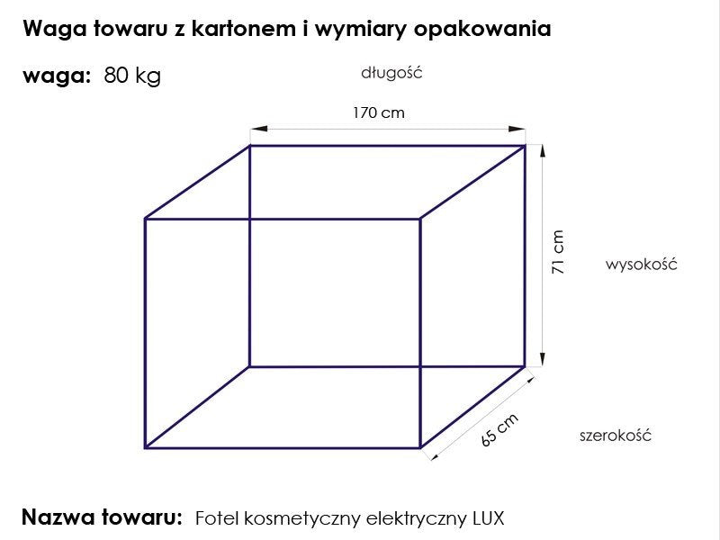 Fotel kosmetyczny - elektryczny - LUX 3M - biały
