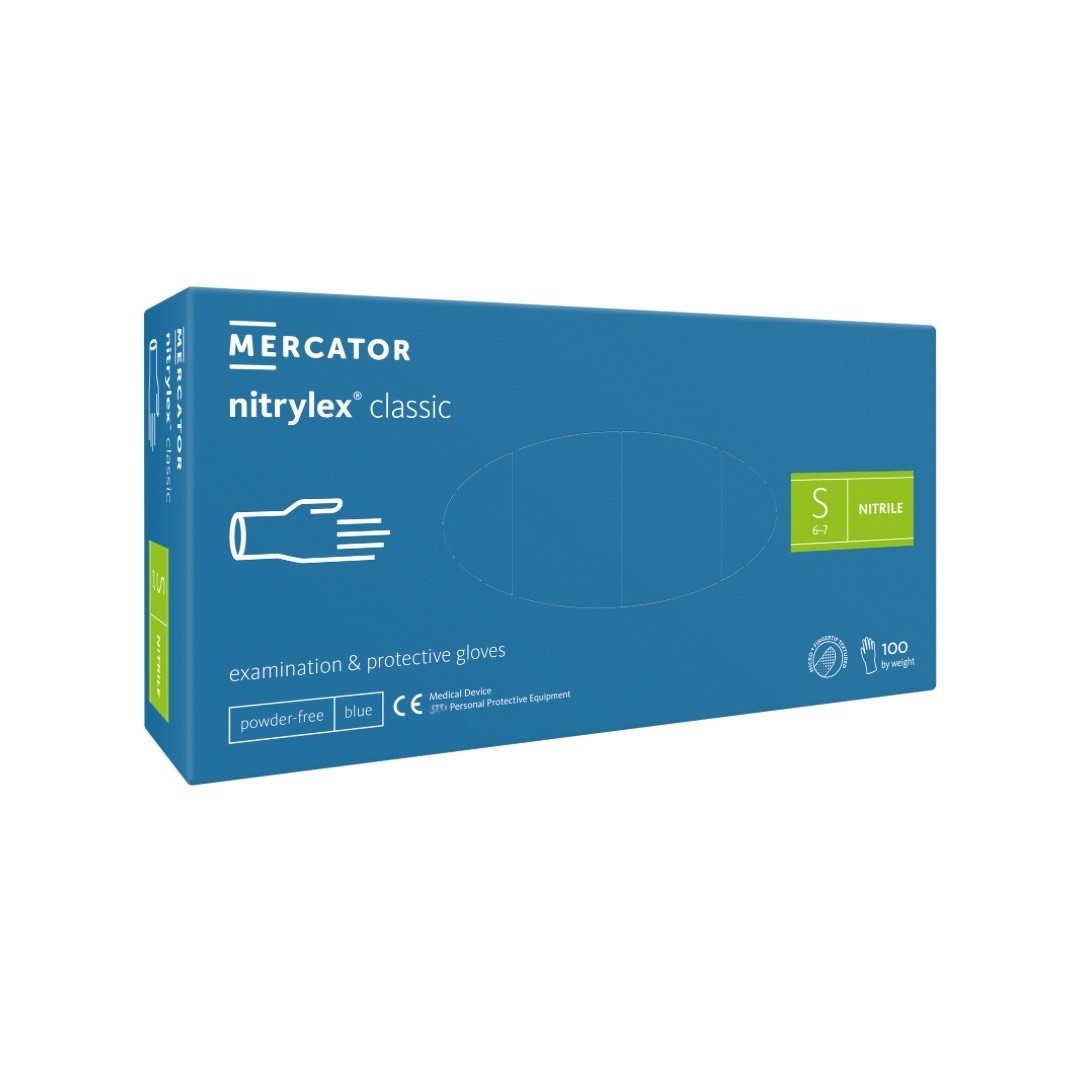 Nitrylex® classic blue txt | Teksturowane  Rękawiczki nitrylowe  " S " - 100 szt.