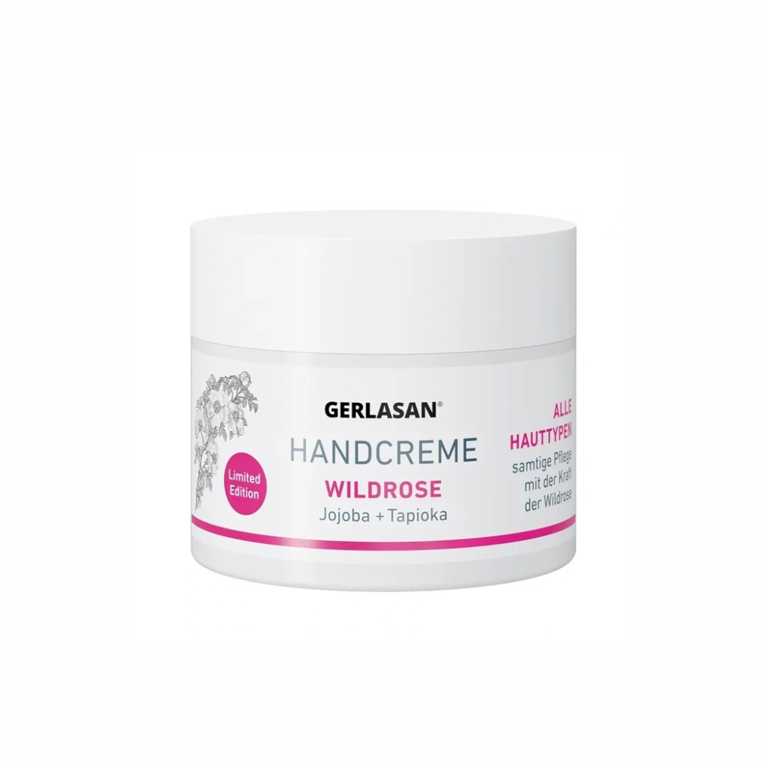 GEHWOL Zestaw 1 Świąteczny GERLASAN HANDCREME  krem do rąk z jeżówką 50 ml i krem do rąk z dziką różą 50 ml + zestaw próbek i torebka gratis