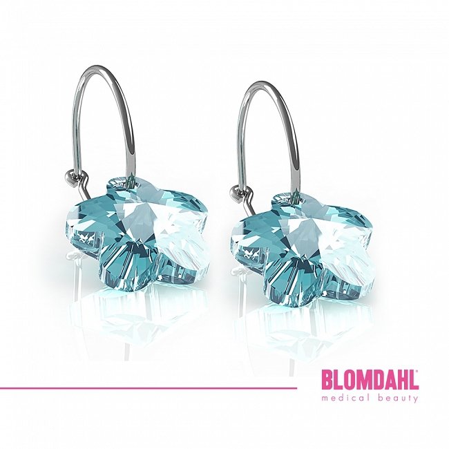 BLOMDAHL - 15-1257-05 (C) flower aquamarine średnica części ozdobnej kolczyka 14 mm