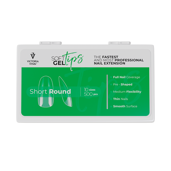 Victoria Vynn Soft Gel Tips Short Round  500szt,