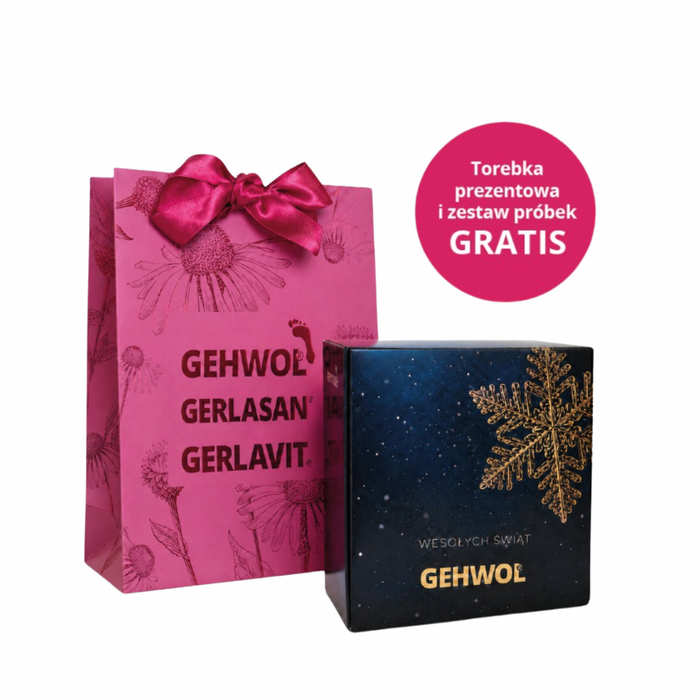 GEHWOL Zestaw 1 Świąteczny GERLASAN HANDCREME  krem do rąk z jeżówką 50 ml i krem do rąk z dziką różą 50 ml + zestaw próbek i torebka gratis