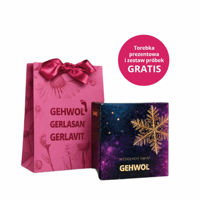 GEHWOL Zestaw 2 Świąteczny GEHWOL SOFT FEET masło z jeżówką 50 ml i GERLASAN HANDCREME krem do rąk z jeżówką 50 ml + zestaw próbek i torebka gratis